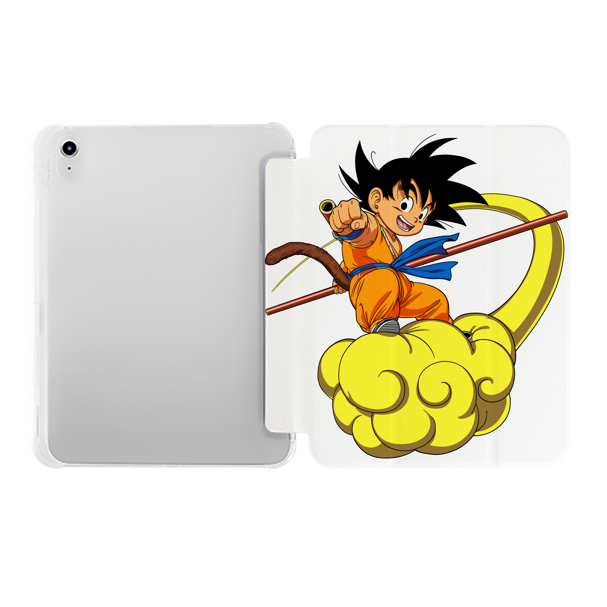 （画像用） ドラゴンボール 孫悟空（そん ごくう）Son Goku カカロット DRAGON BALL Kakarotto IPad ケース ペン収納付き 三つ折りスタンド PUレザー×シリコン 対応機種9.5/10.5/10.9インチ